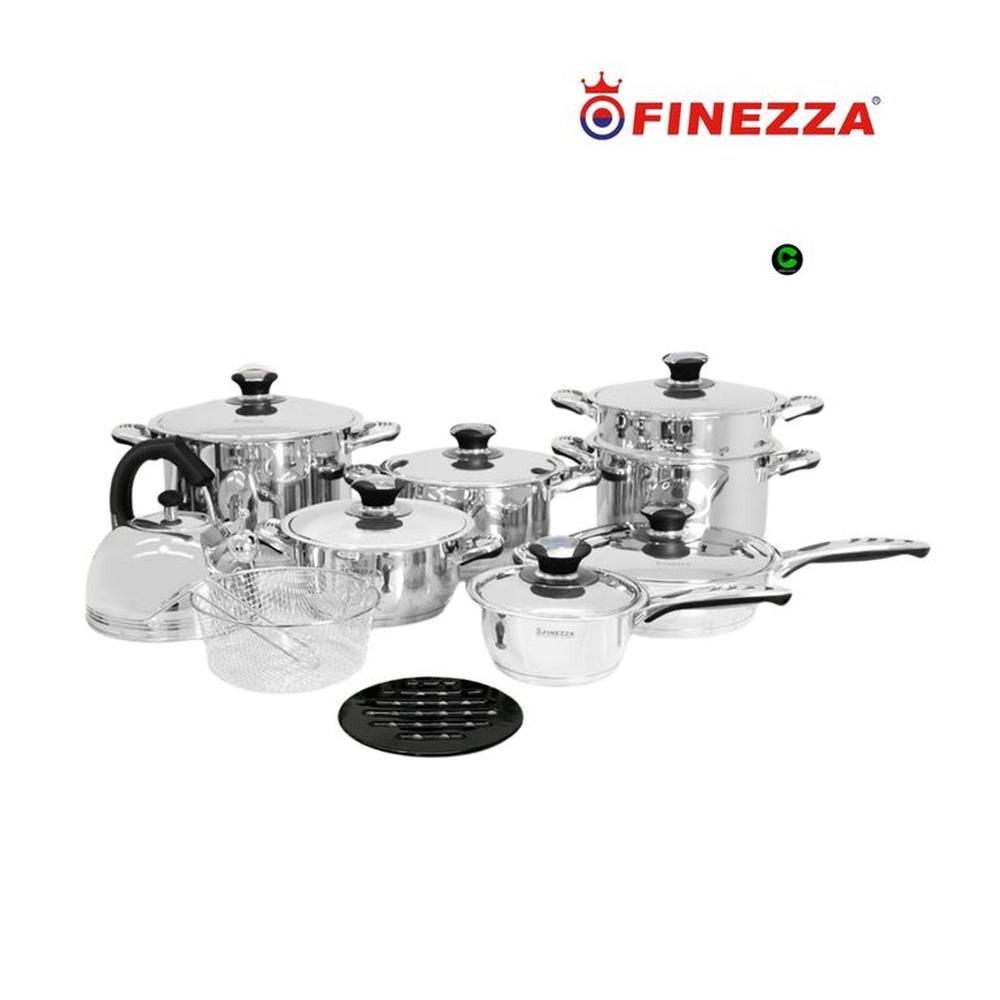 Juego de Ollas de 18 Piezas FINEZZA de Acero Inoxidable FZ-2018LX