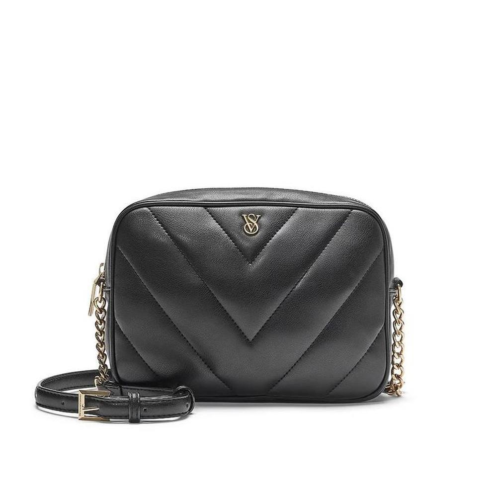 Cartera Crossbody Oscuro con dorado Victorias Secret Negro