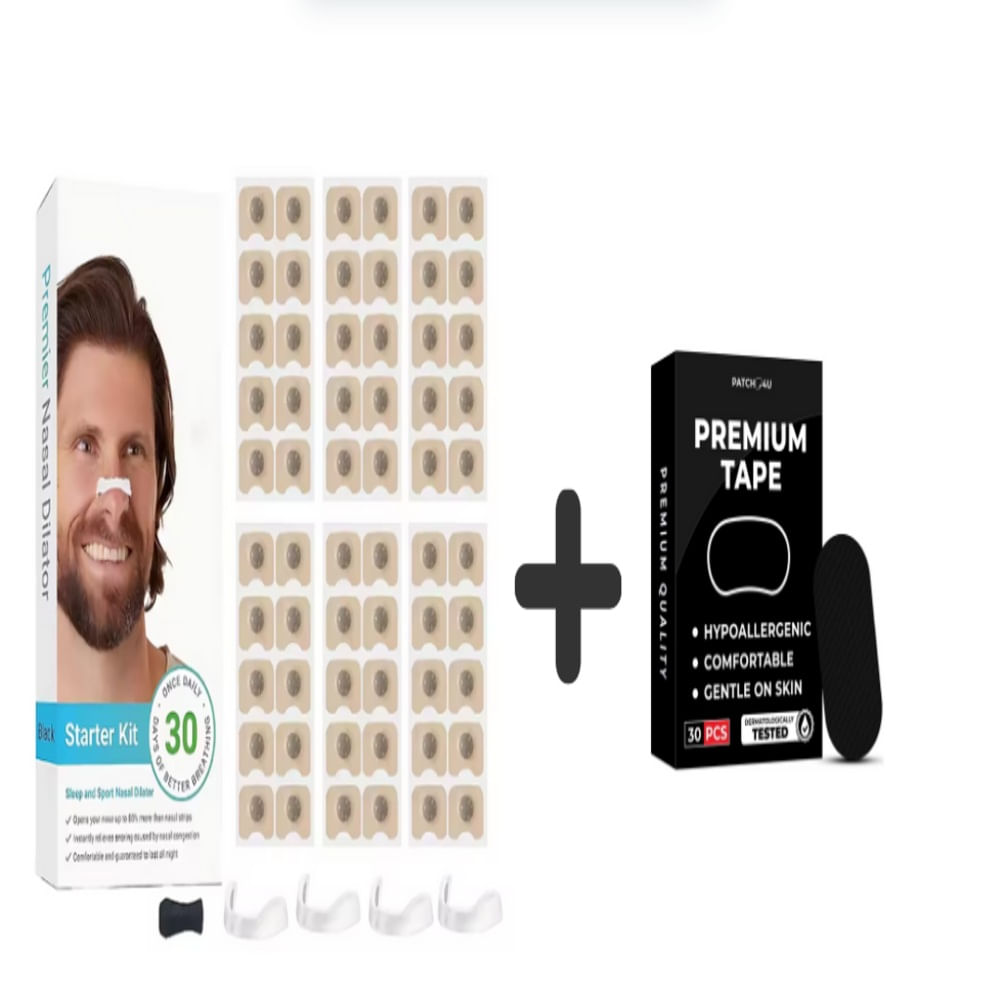 Parche Nasal y Cinta para Dormir – Mejora tu Respiración, Combate Ronquidos y Define Mandíbula