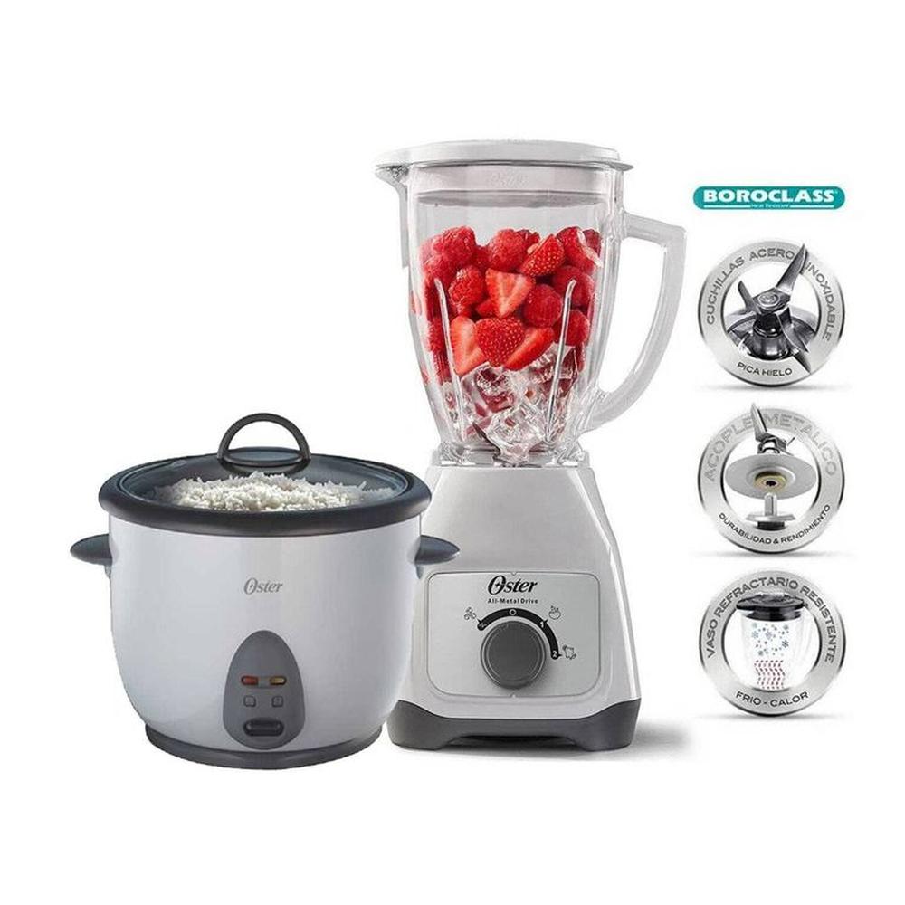 Combo Oster Olla Arrocera y Licuadora BLSTKAGWRD