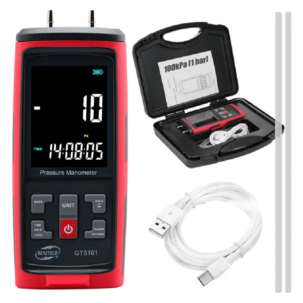 Manómetro Digital Medidor de Presión Diferencial - BENETECH GT5101