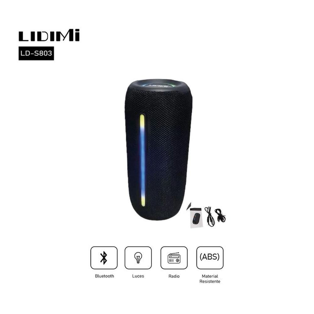 Parlante Portatil Bluetooth LIDIMI LD-S803 CLuces - Negro