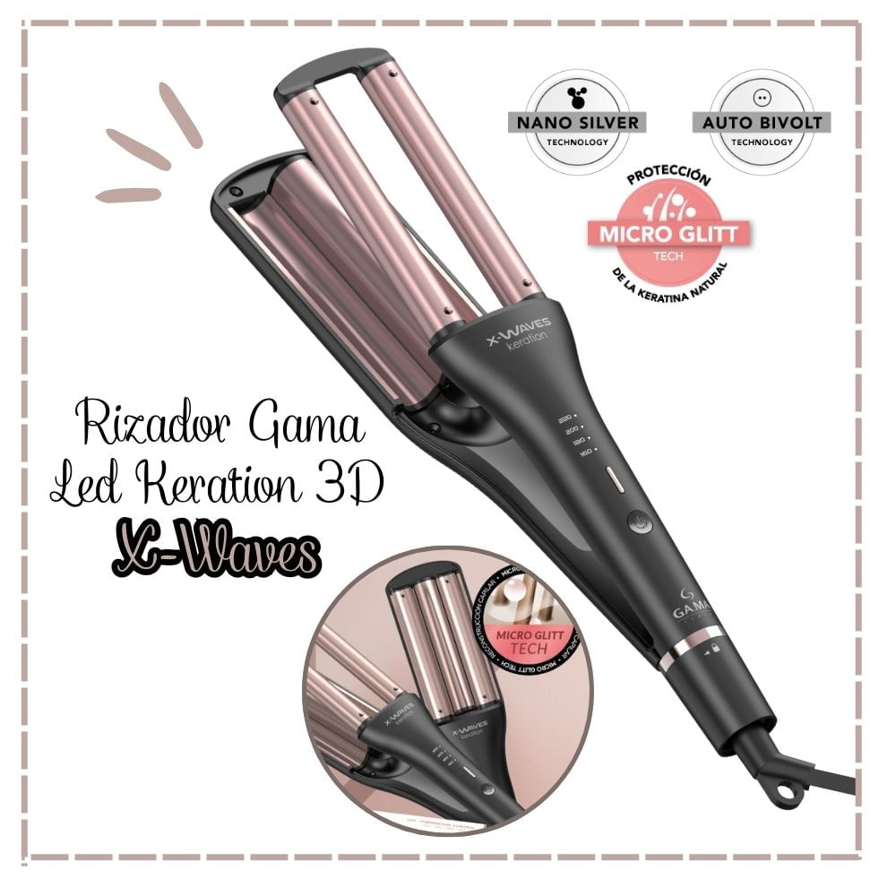 RIZADOR GAMA DE 3 TUBOS LED KERATION 3DX-WAVE
