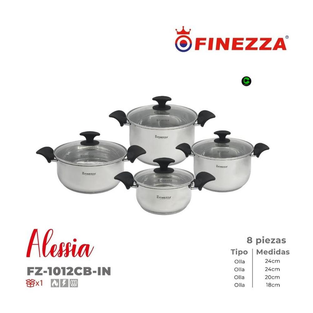 Juego de Ollas 8 Piezas Acero inoxidable Alessia Fz-1012CB-IN