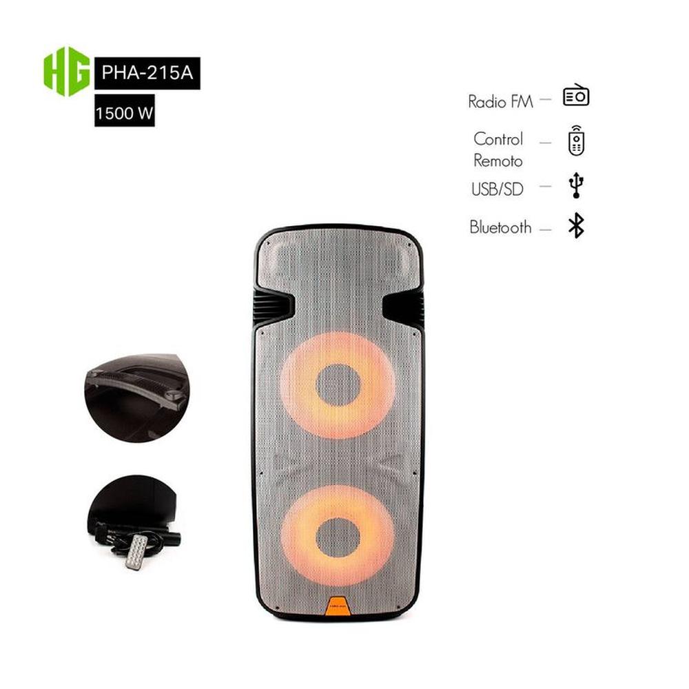 Parlante activo HALION PHA-215A 2UHF mic AC/DC