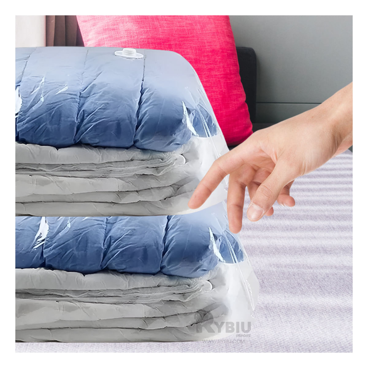 Bolsa con Valvula de Aire Anaranjado Y+Stickers