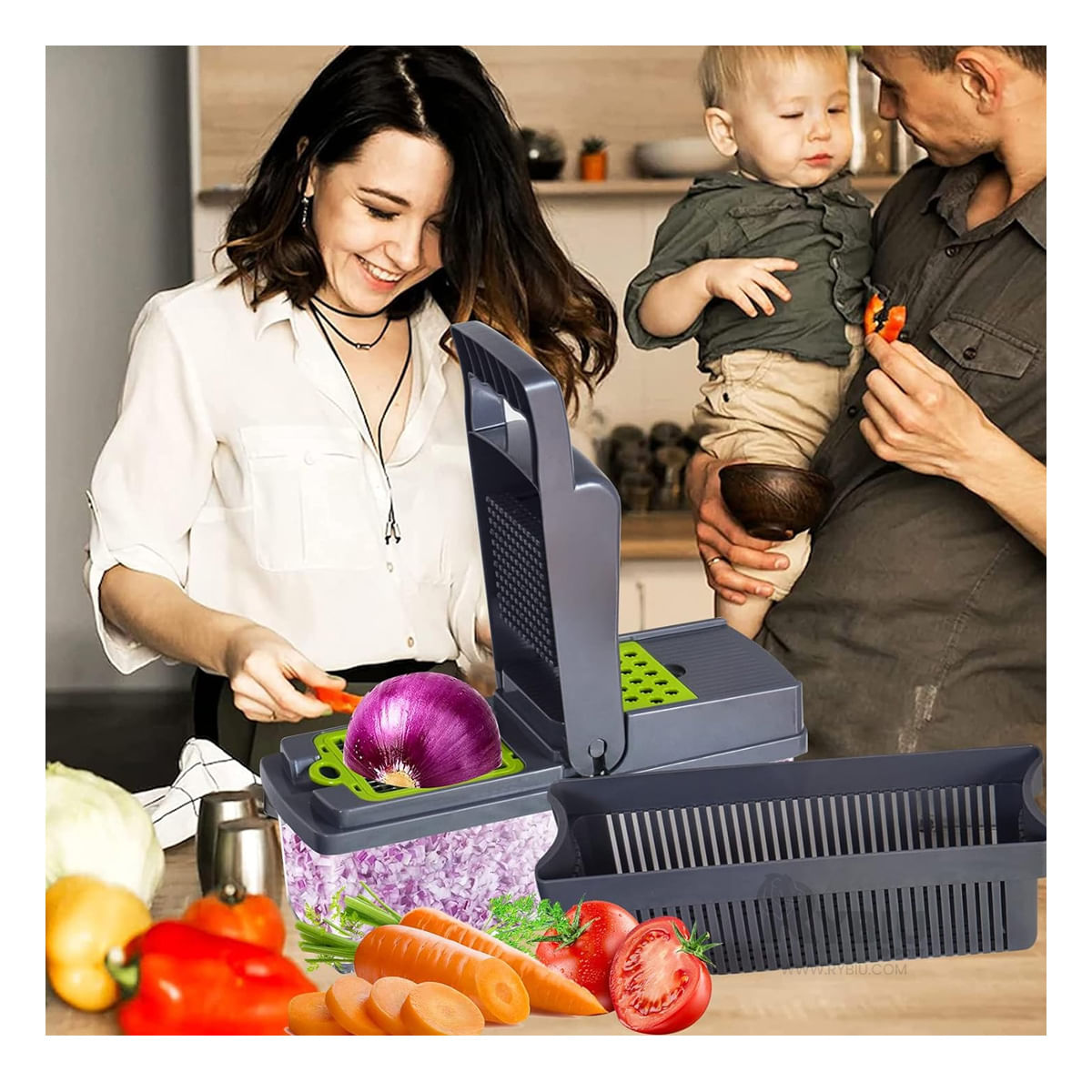 Pelador de Verduras para Cocina Acero Gris Y+Papel de Regalo