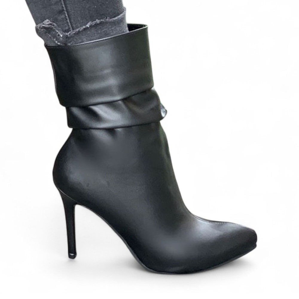 Botas Largas Botines De Mujer Taco Aguja Taco Aguja Botin Negro