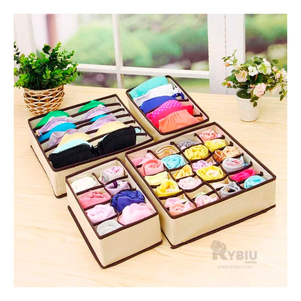 Set de Contenedores para Cajon Color Beige Y+Agendita Set de Contenedores para Cajon Color Beige Y+Agendita