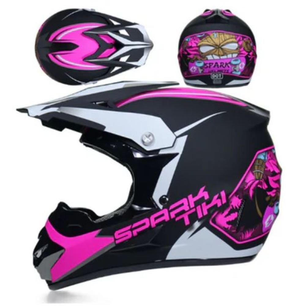 CASCO MOTO CES CROSS ROSA BRILLO - TALLA L CASCO MOTO CES CROSS ROSA BRILLO - TALLA L