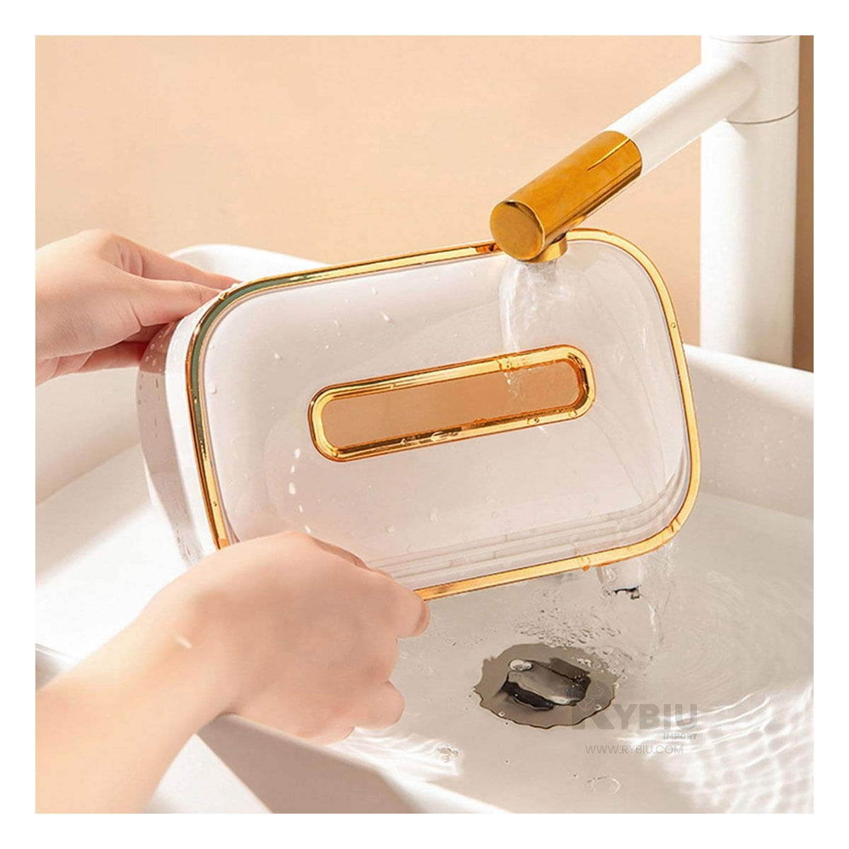 Caja Transportable con Divisones en Blanco Y+Papel de Regalo