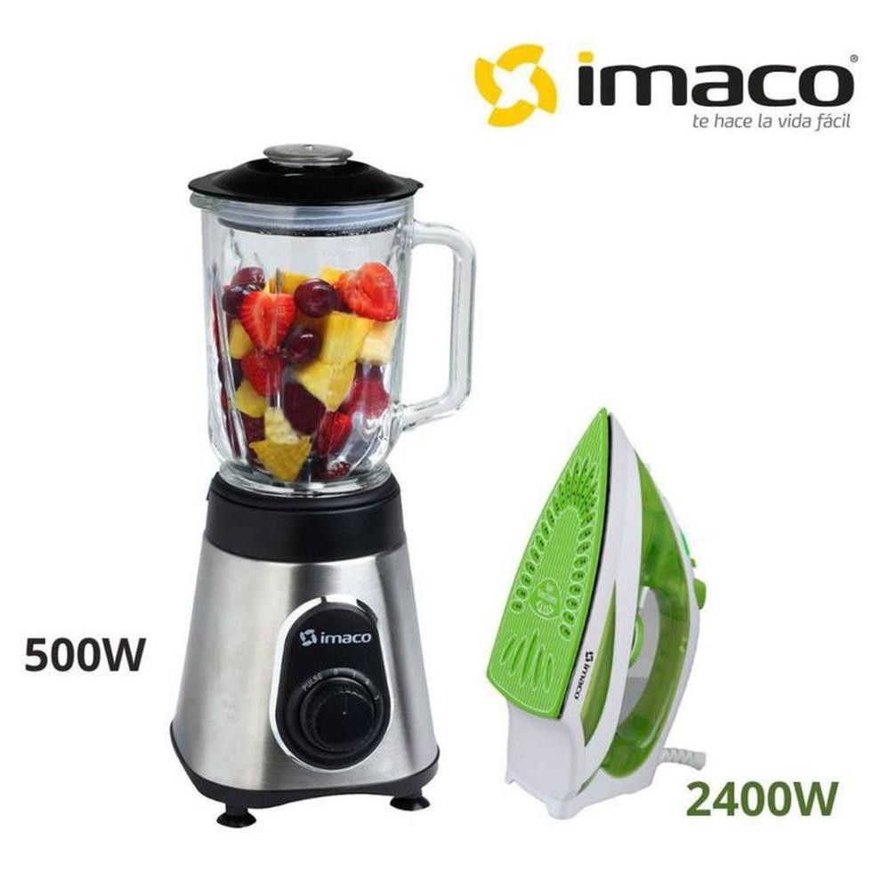 Licuadora de Acero 500w más Plancha Nano Ceramic a vapor 2400W Licuadora de Acero 500w más Plancha Nano Ceramic a vapor 2400W