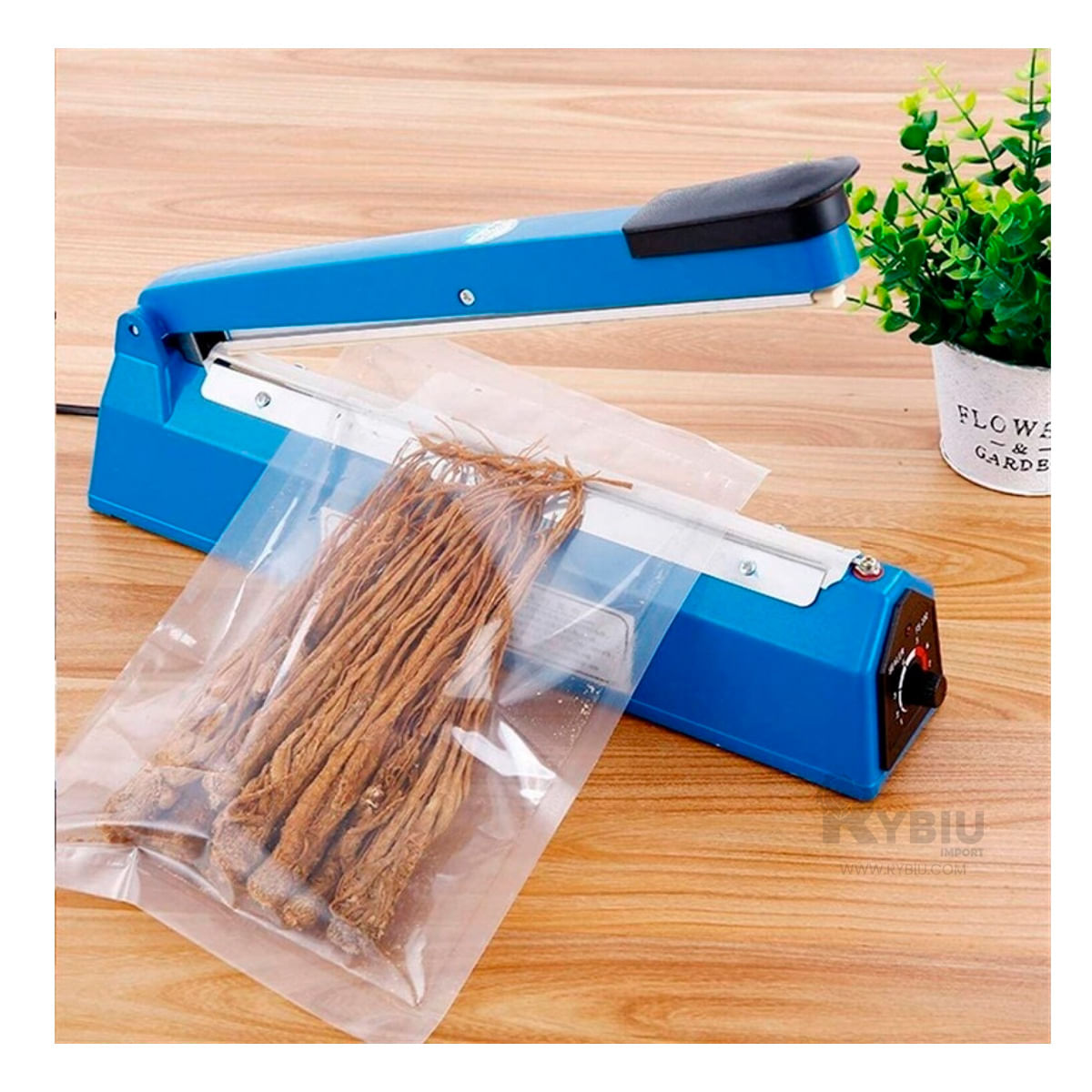 Sellador Compacto para Bolsas Color Azul Y+Papel de Regalo