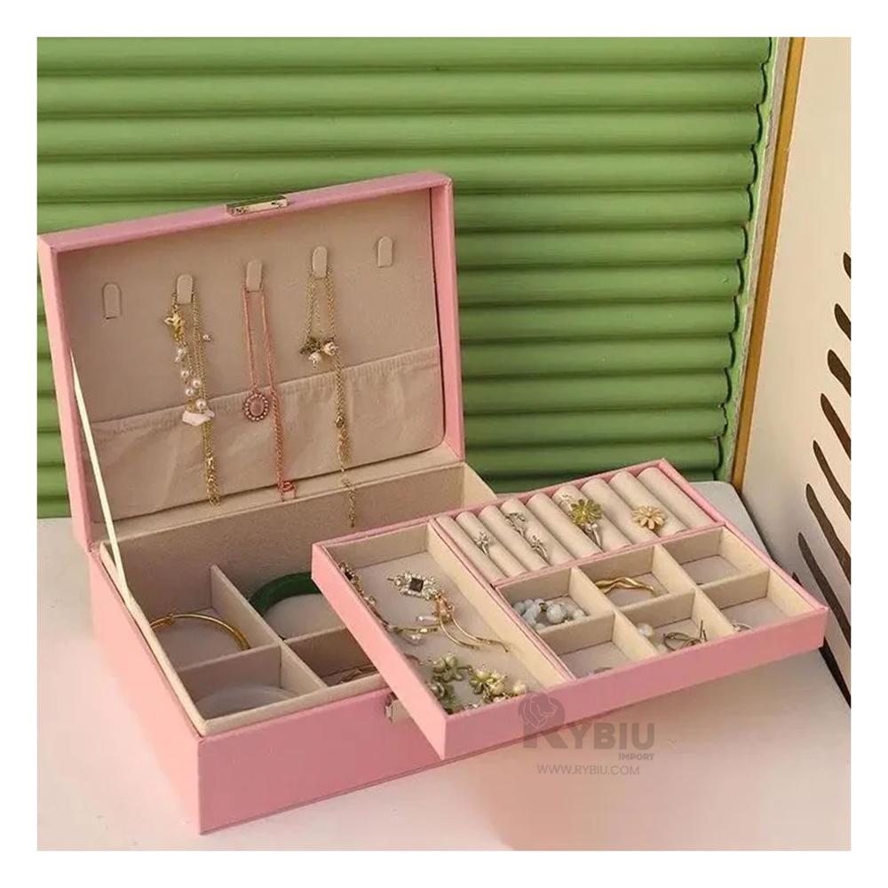 Cajón Estético con 2 Niveles Rosado Y+Banderitas Adhesivas Cajón Estético con 2 Niveles Rosado Y+Banderitas Adhesivas