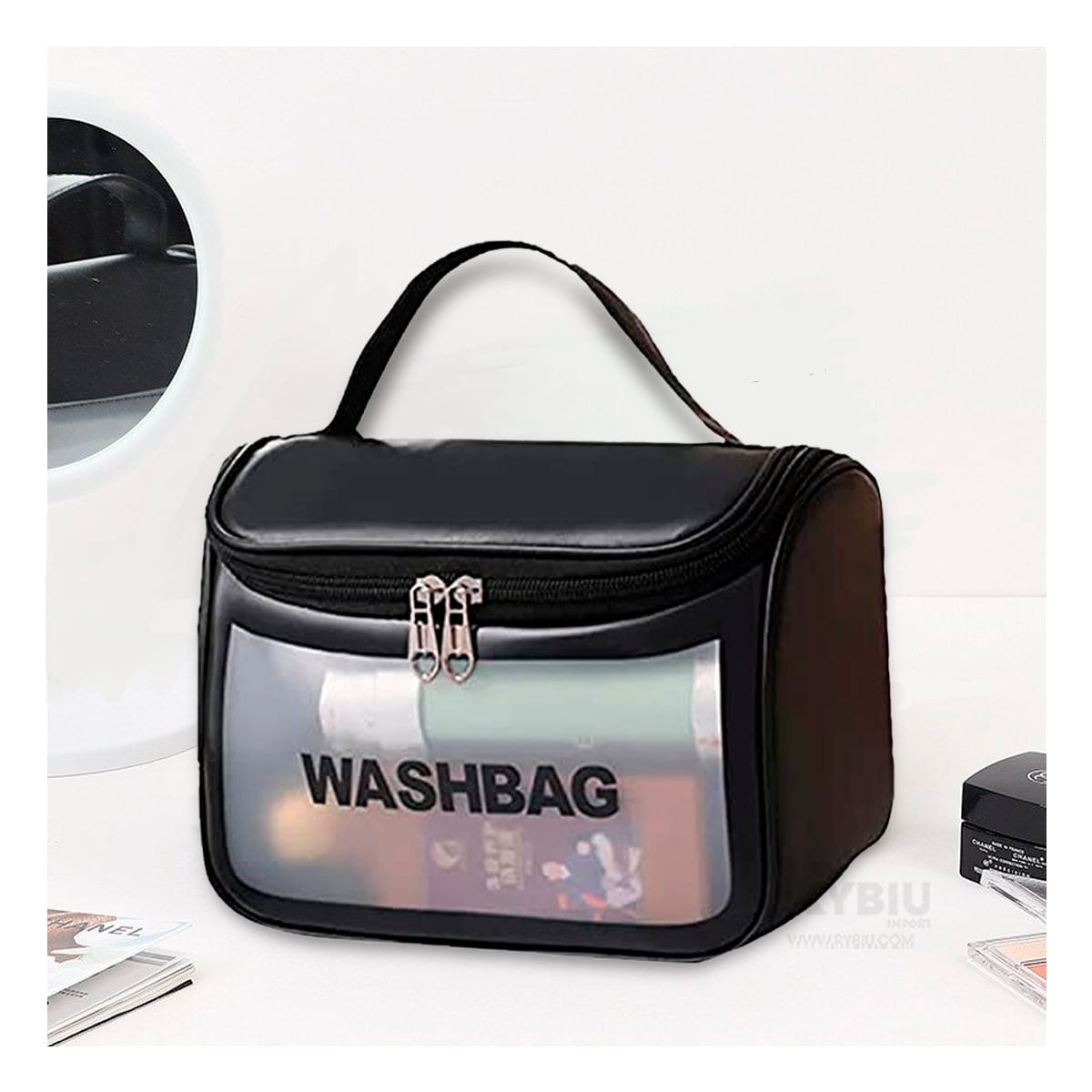Neceser Negro Organizador de Maquillaje y Cremas