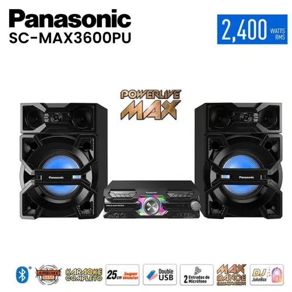 Minicomponente Panasonic SC-MAX3600PU 2400 Watts Bluetooth DJ - Negro Minicomponente Panasonic SC-MAX3600PU 2400 Watts Bluetooth DJ - Negro