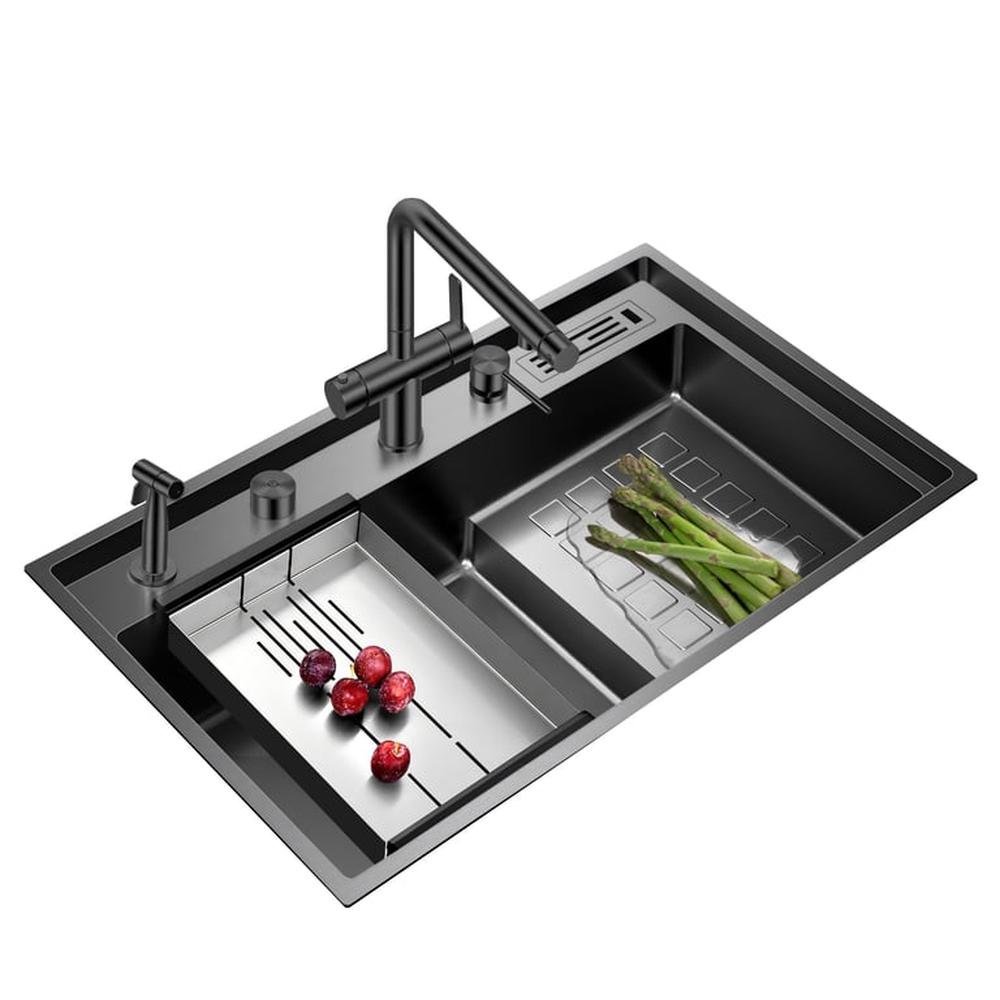 Lavadero Multifuncional Deluxe con Diseño Escalonado y Griferia Dual Lavadero Multifuncional Deluxe con Diseño Escalonado y Griferia Dual