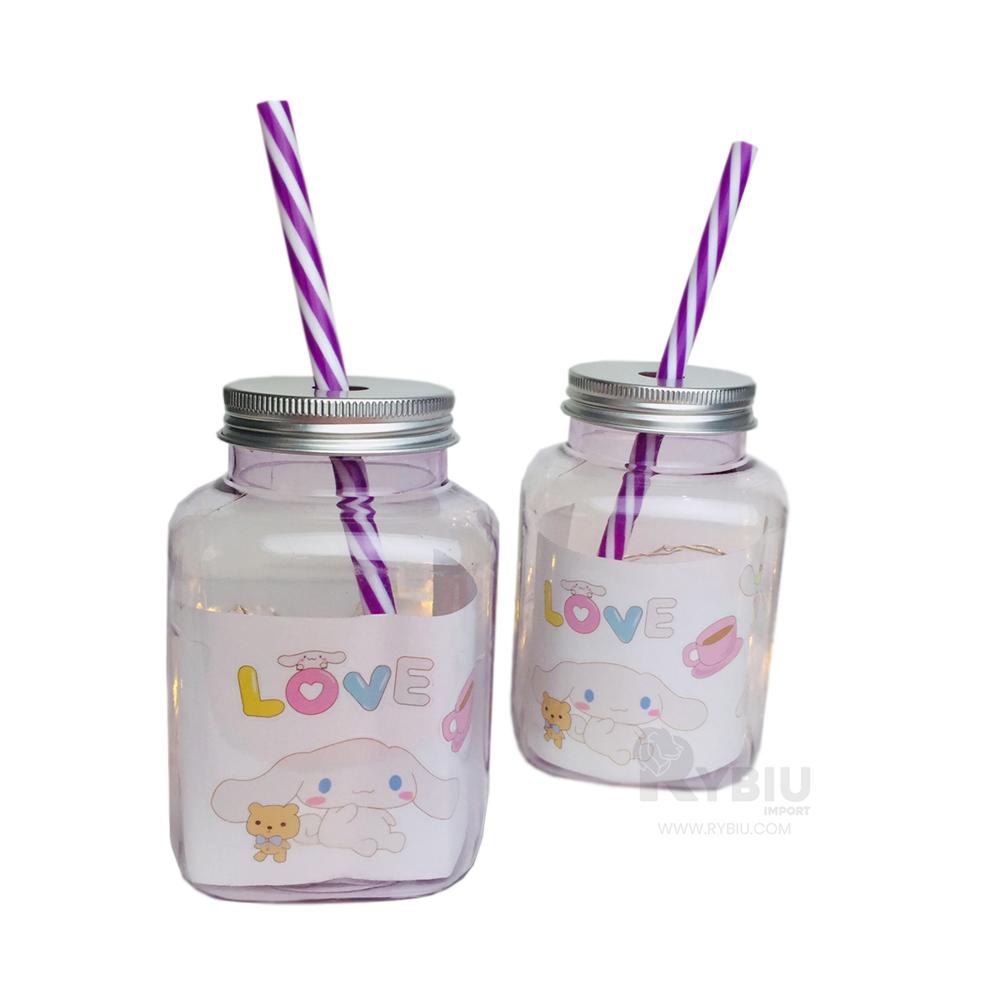 Contenedor Ergonomico con Caña en Morado Y+Regalo Stickers