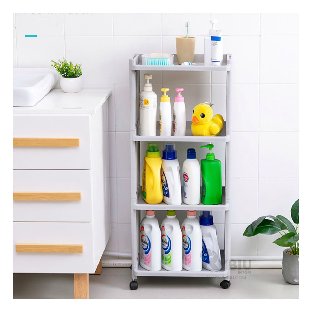 Estante Multifuncional con Ruedas Blanco Y+Post-it adhesivos