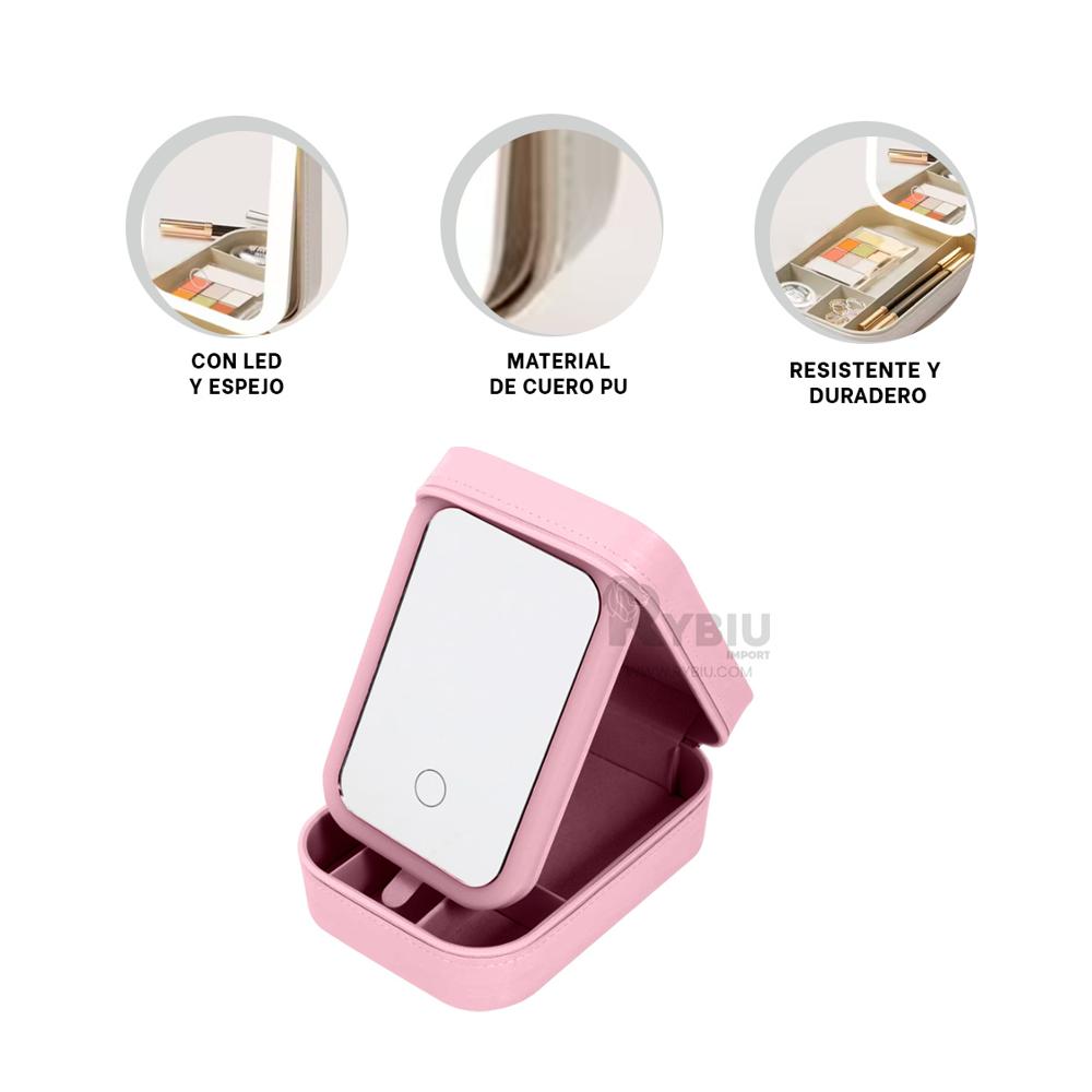 Cajon para Damas con Espejo Color Rosado Y+Post-it Adhesivos