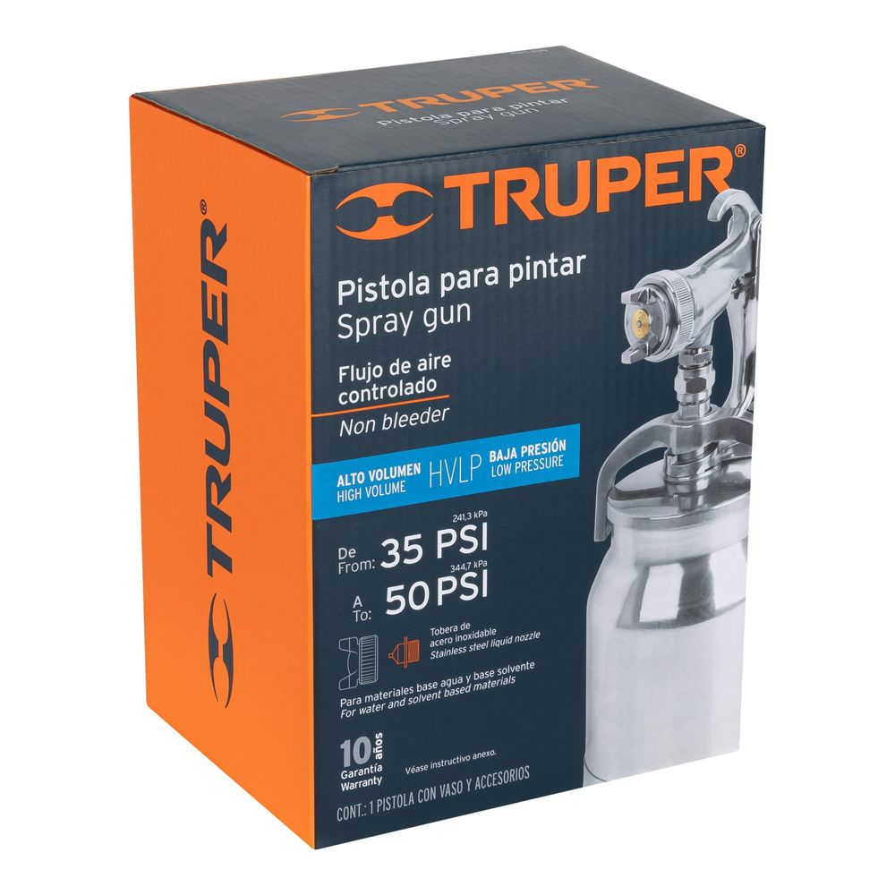 Pistola para Pintar de Succion HVLP 1.4mm Truper 14084 Pistola para Pintar de Succion HVLP 1.4mm Truper 14084