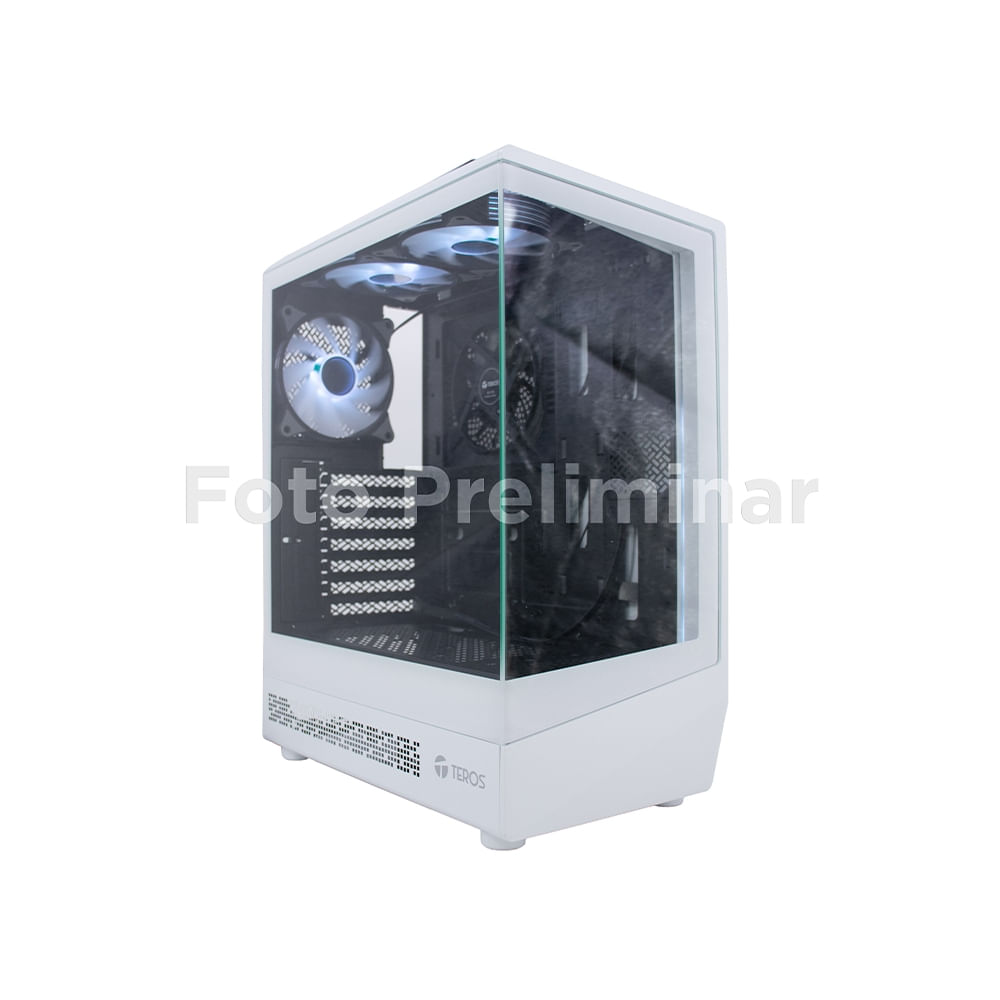 Caja gamer TEROS TE-1322G Mid Tower blanca con USB 3.0, ventilador ARG