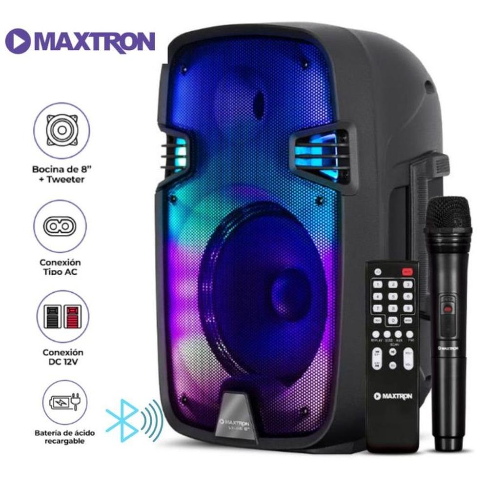 PARLANTE BLUETOOTH MAXTRON PORTATIL MX101W + MICROFONO INALAMBRICO