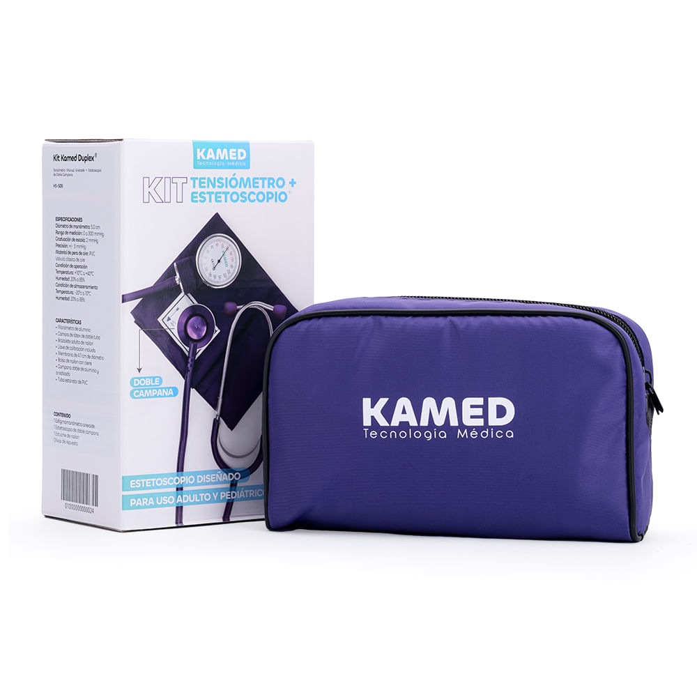 Tensiómetro Manual Aneroide con Estetoscopio KAMED Morado