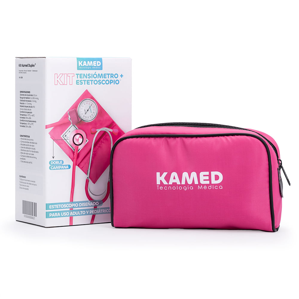 Tensiómetro Manual Aneroide con Estetoscopio KAMED Rosado