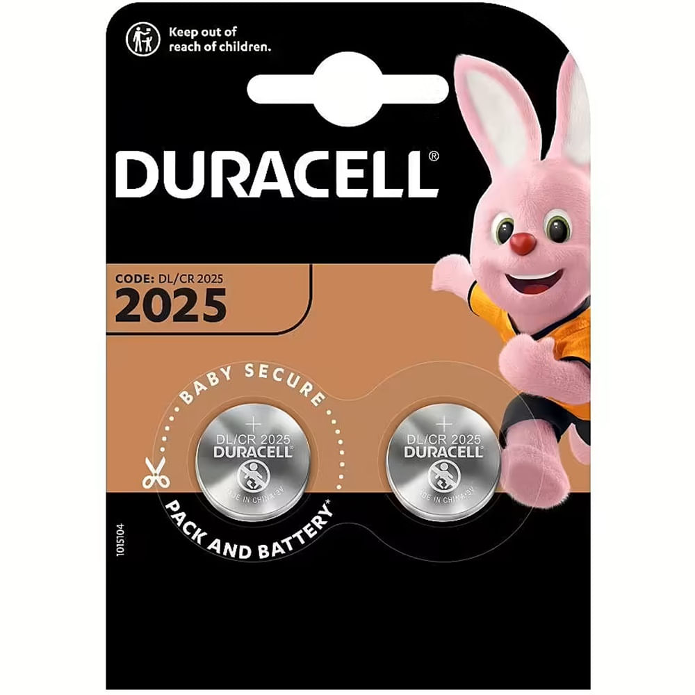 Pila Boton DURACELL Cr2025 Litio. Blister de 02 pilas.