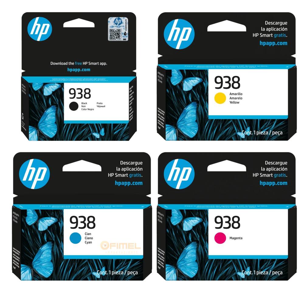 Kit Tinta HP 938 Negro Cyan Magenta Amarillo Original