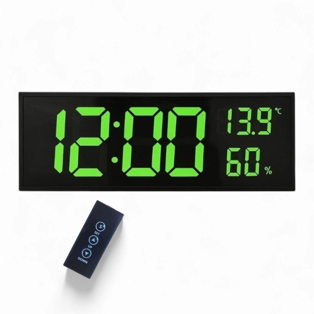 Reloj Digital de pared con Control remoto Humedad y Temperatura