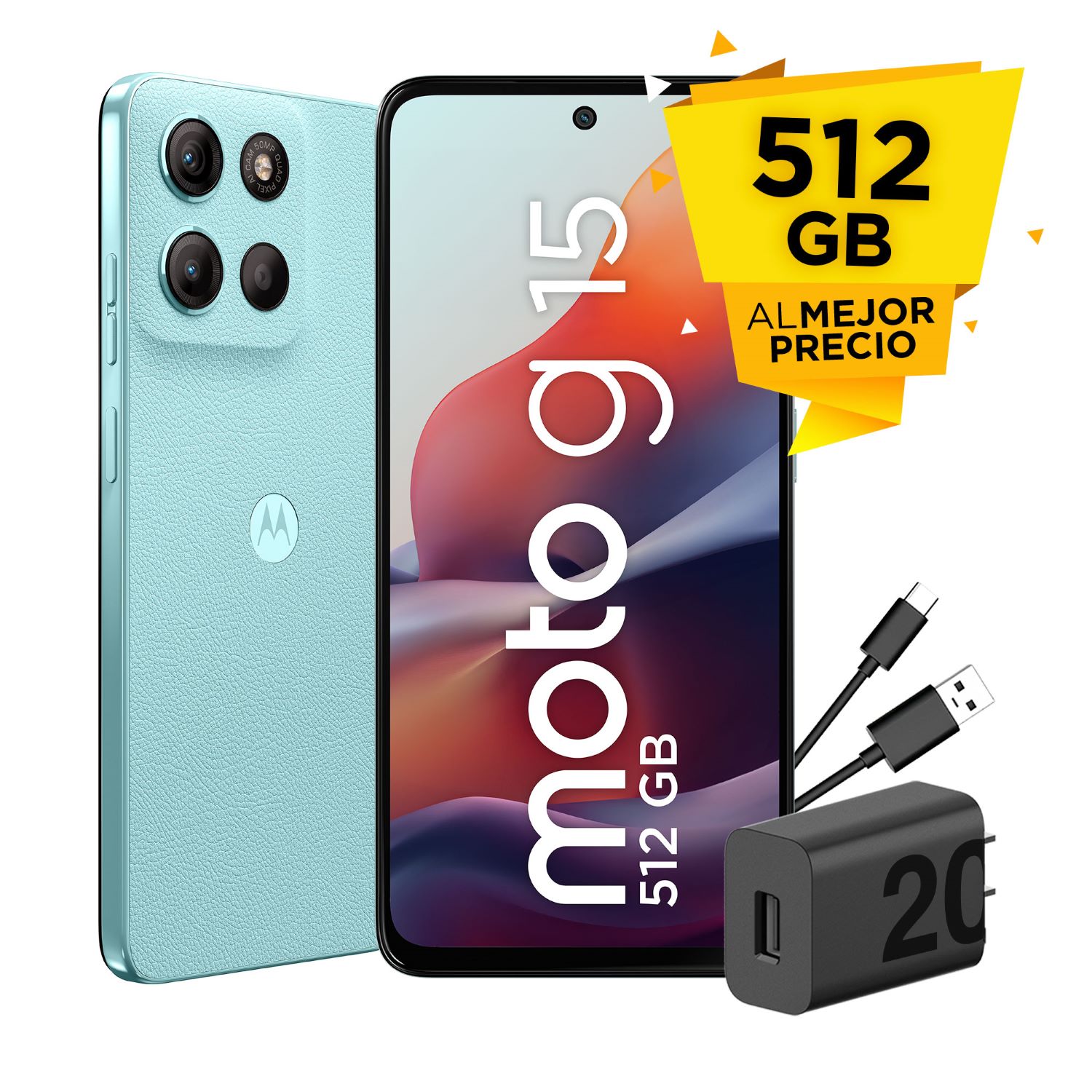 Celular Moto G15 4+512GB Celeste