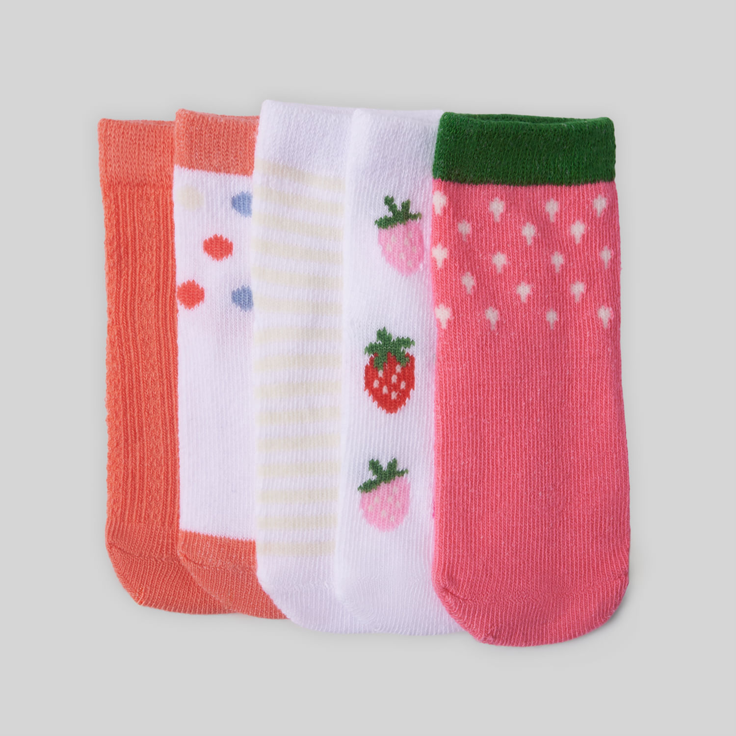 Medias Pack X5 Para Bebe Niña Baby Circus Strawberry T1