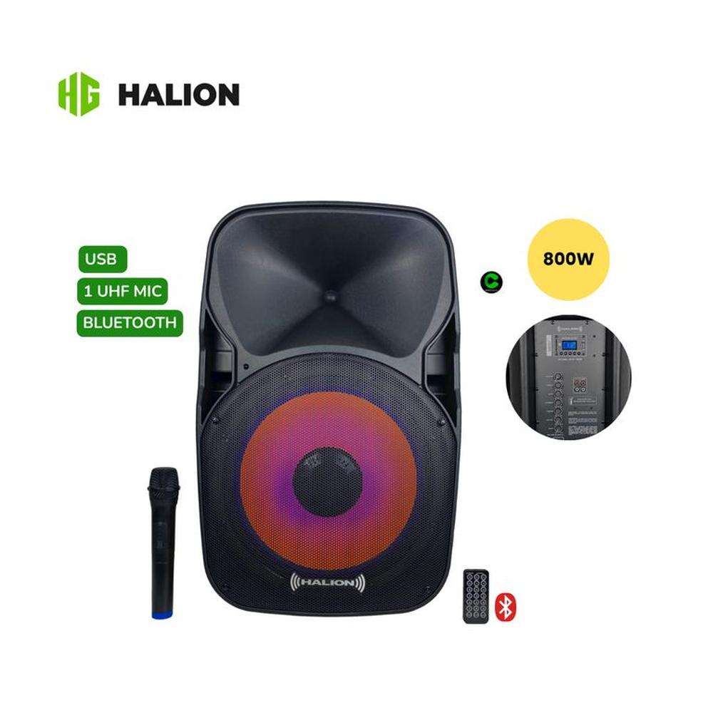 Parlante Activo Halion RHA 15EB 800W PMPO USB BT Micrófono