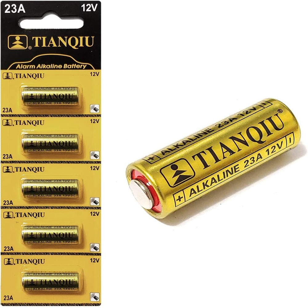 Pila Cilindrica TIANQIU 23A Alcalina 12v. Blister de 05 pilas.