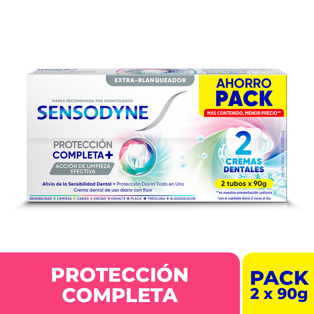 Crema Dental SENSODYNE Protección Completa 90g Caja 2un