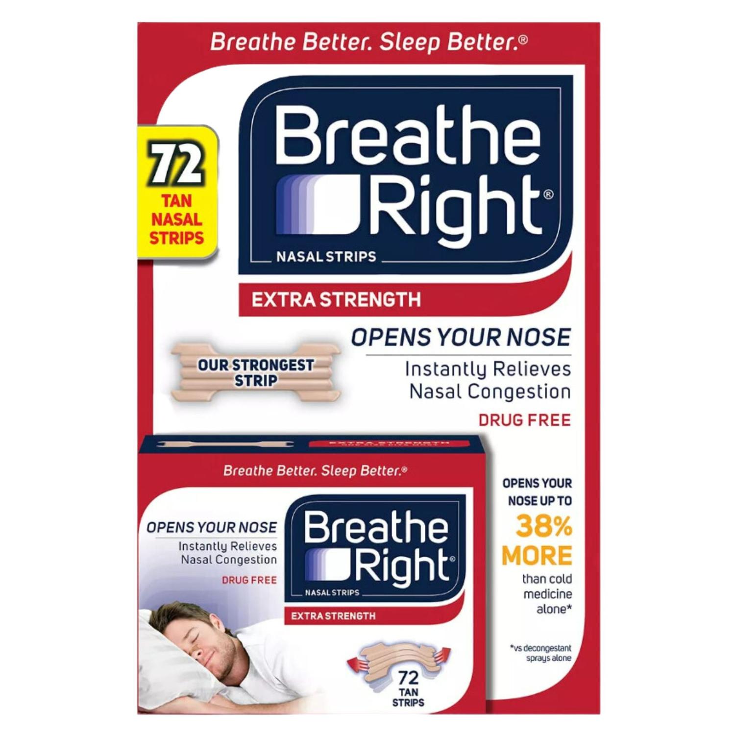Bandas Nasales Antironquidos Breathe Right x72und
