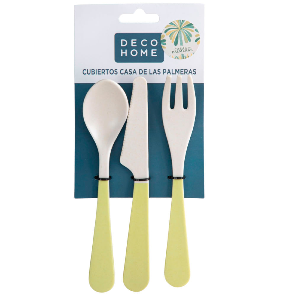 Set de Cubiertos DECO HOME Casa Palmeras 3pzas