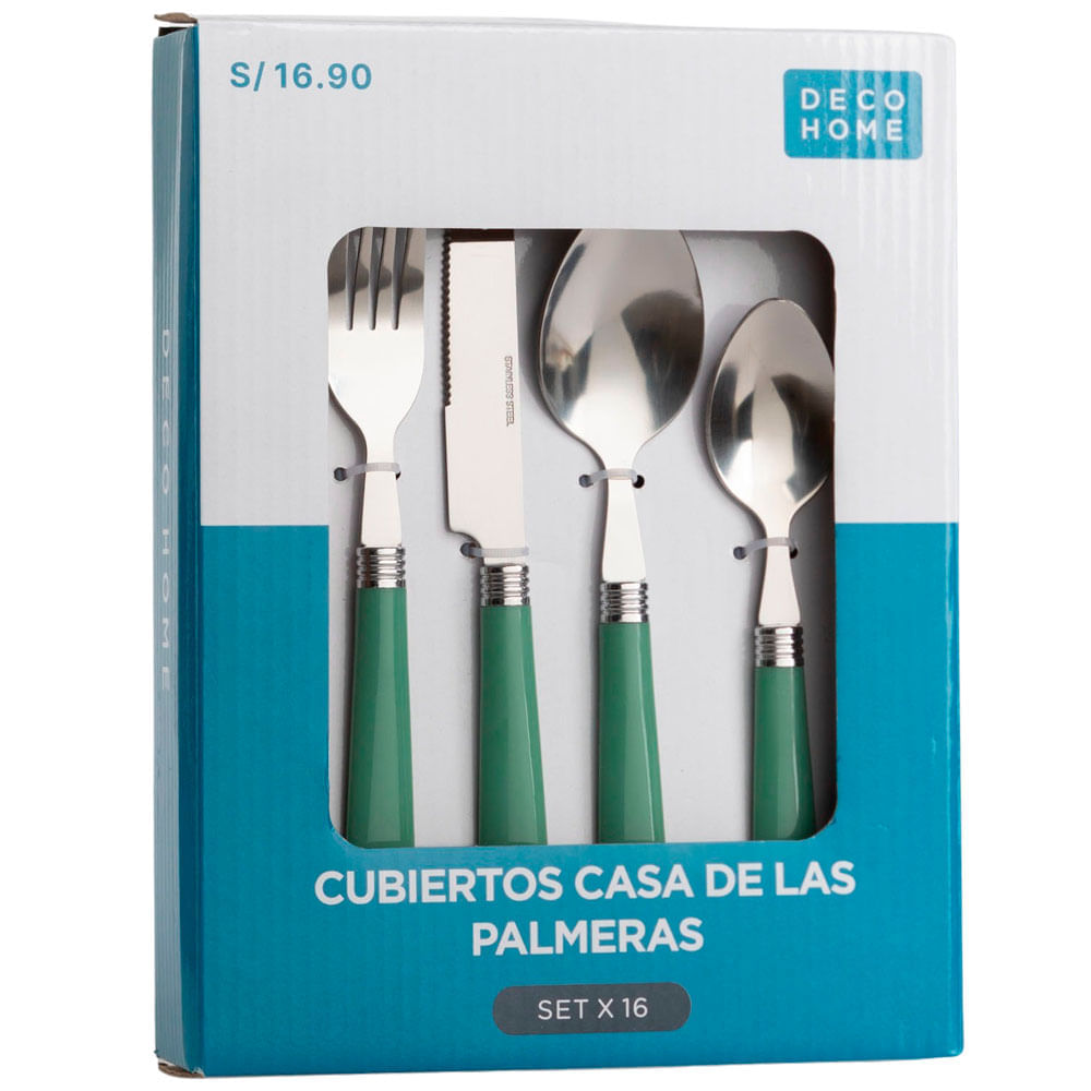 Set de Cubiertos DECO HOME Casa Palmera 16pzas