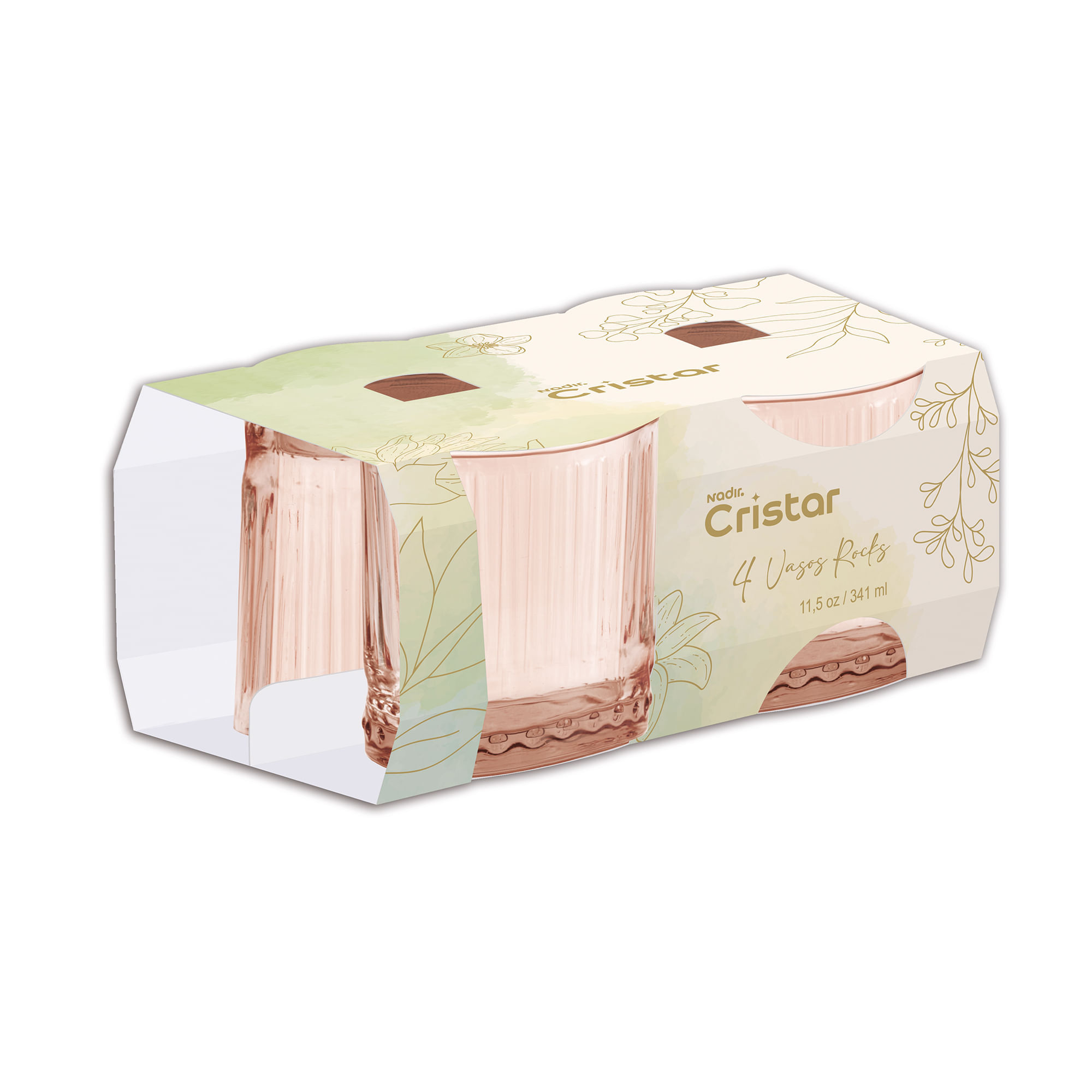 Vaso CRISTAR Galata Rocks 4pzas 0912Cc4Uy 92x160x200mm