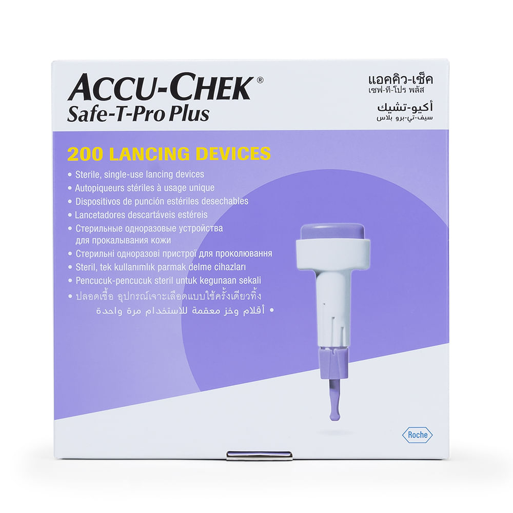 Lancetas Retráctil ACCU CHEK Safe T PRO PLUS CAJA 200 UND