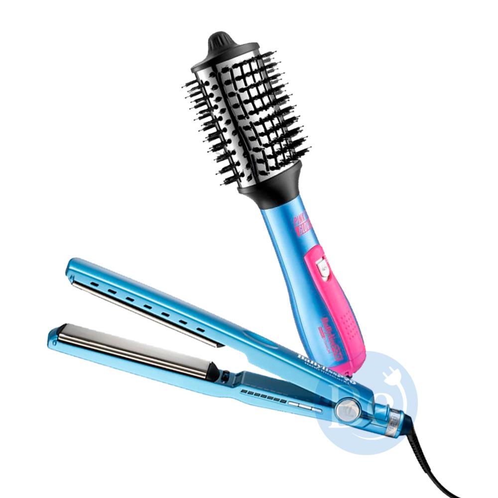 Combo BabylissPRO Alisadora BNT9091TXLPE y Cepillo Eléctrico de 72mm