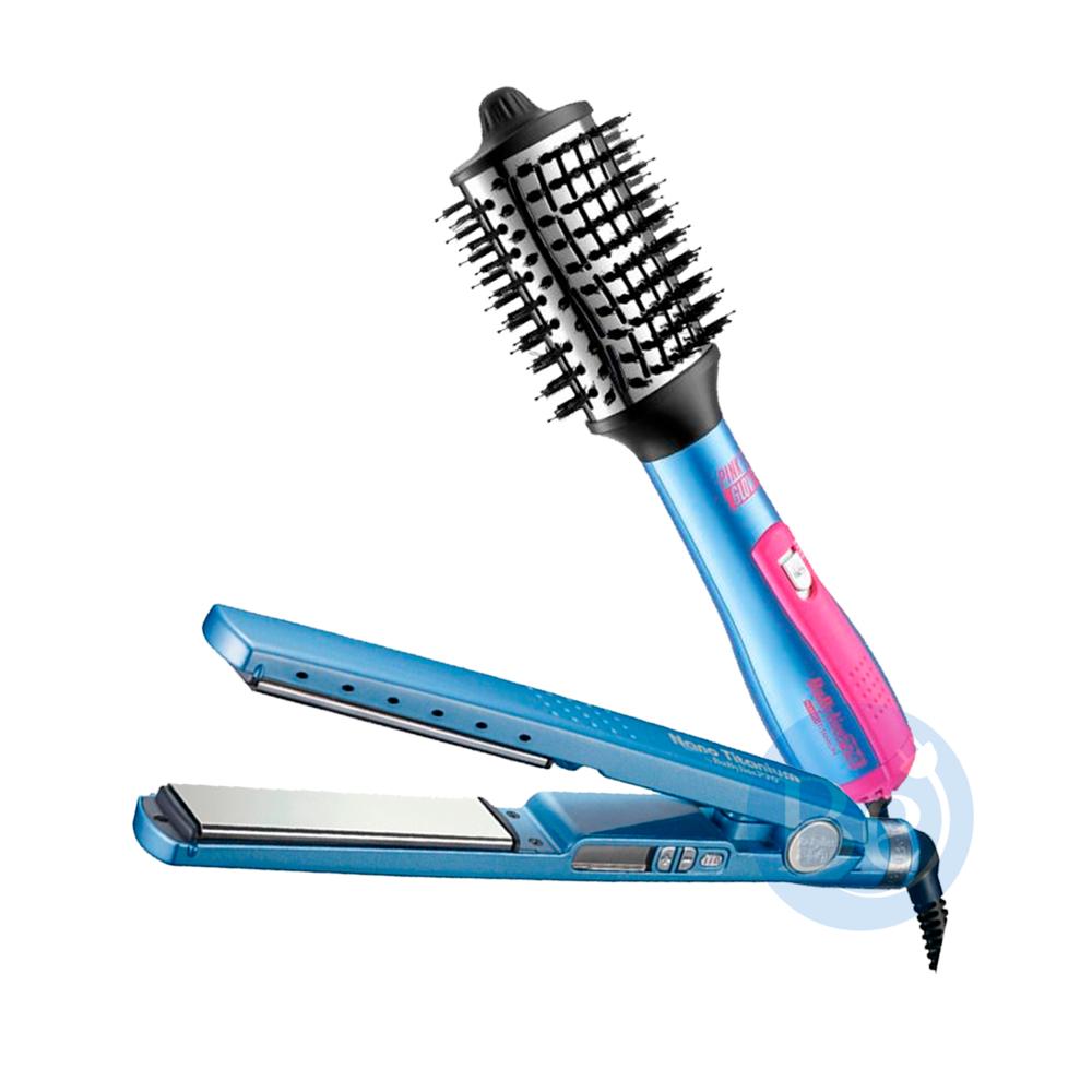 Combo BabylissPRO Alisadora BNT4091TPE y Cepillo Eléctrico de 72mm
