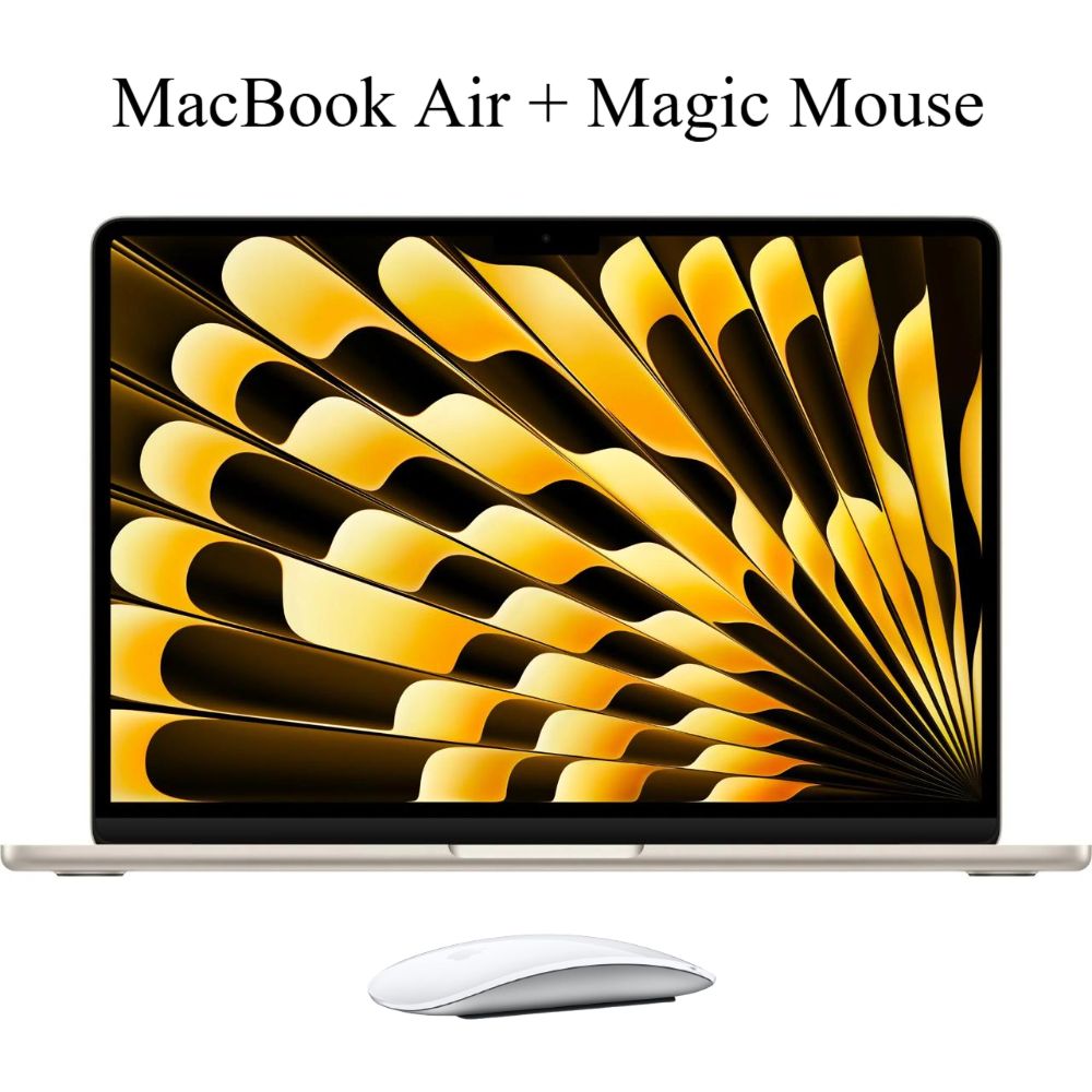 Laptop Apple MacBook Air 13"" M4 16GB RAM 256GB SSD Magic Mouse Lightning Starlight