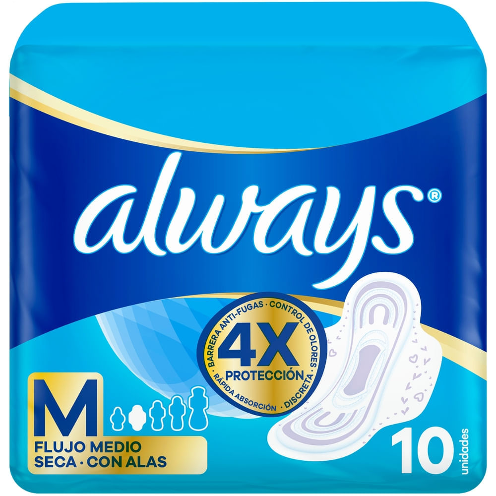 Toallas Maxi Protección Seca ALWAYS M Paquete 10un