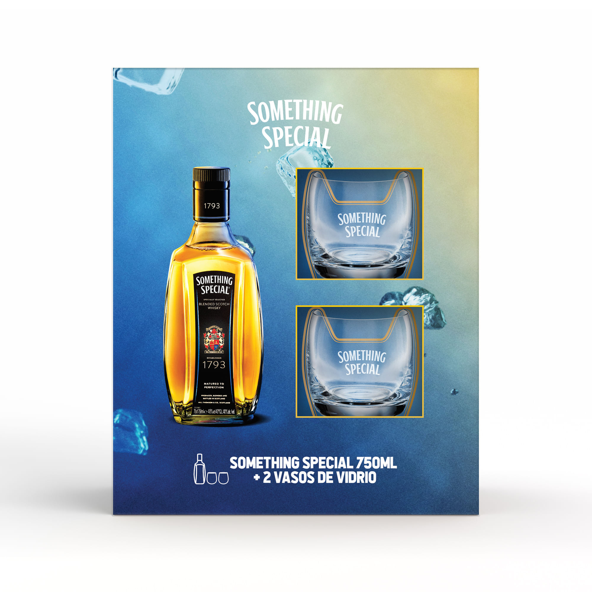 Whisky SOMETHING SPECIAL Botella 750ml + 2 Vasos