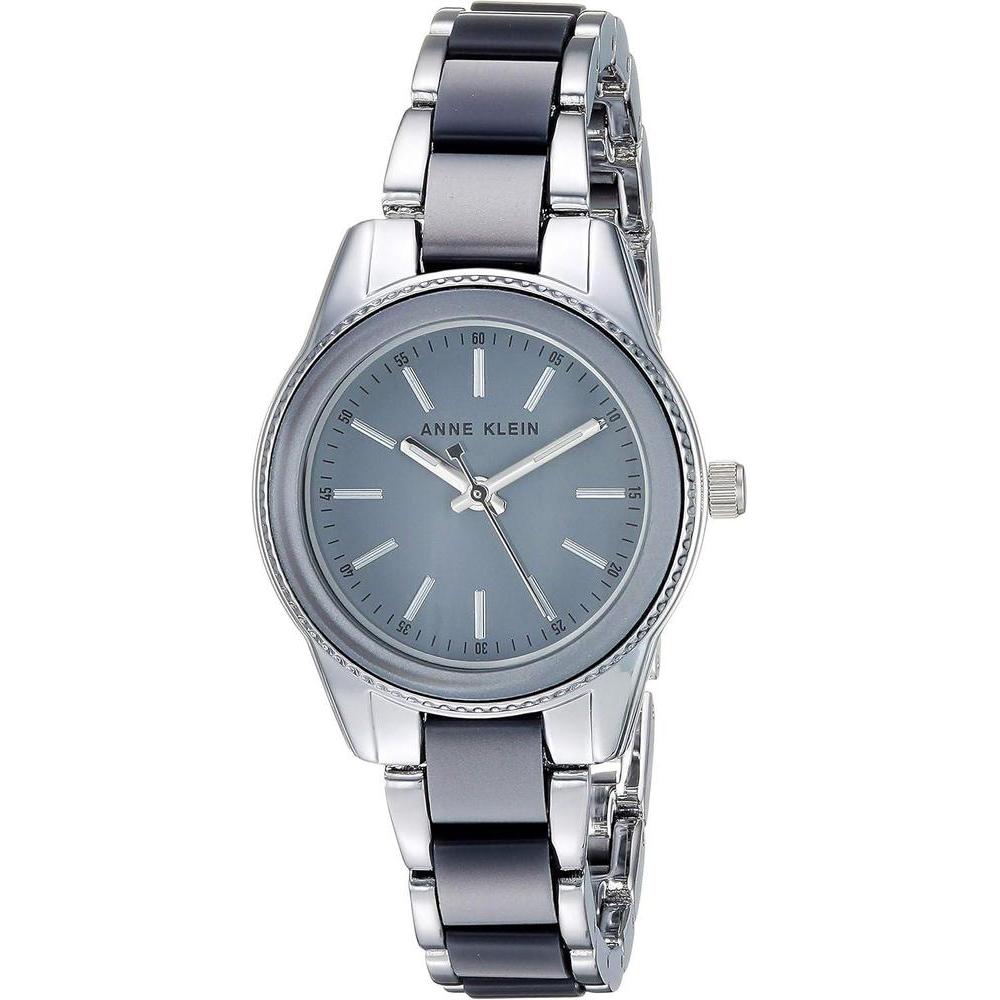 Reloj para mujer Anne Klein, diseño de resina y cristal mineral, color gris