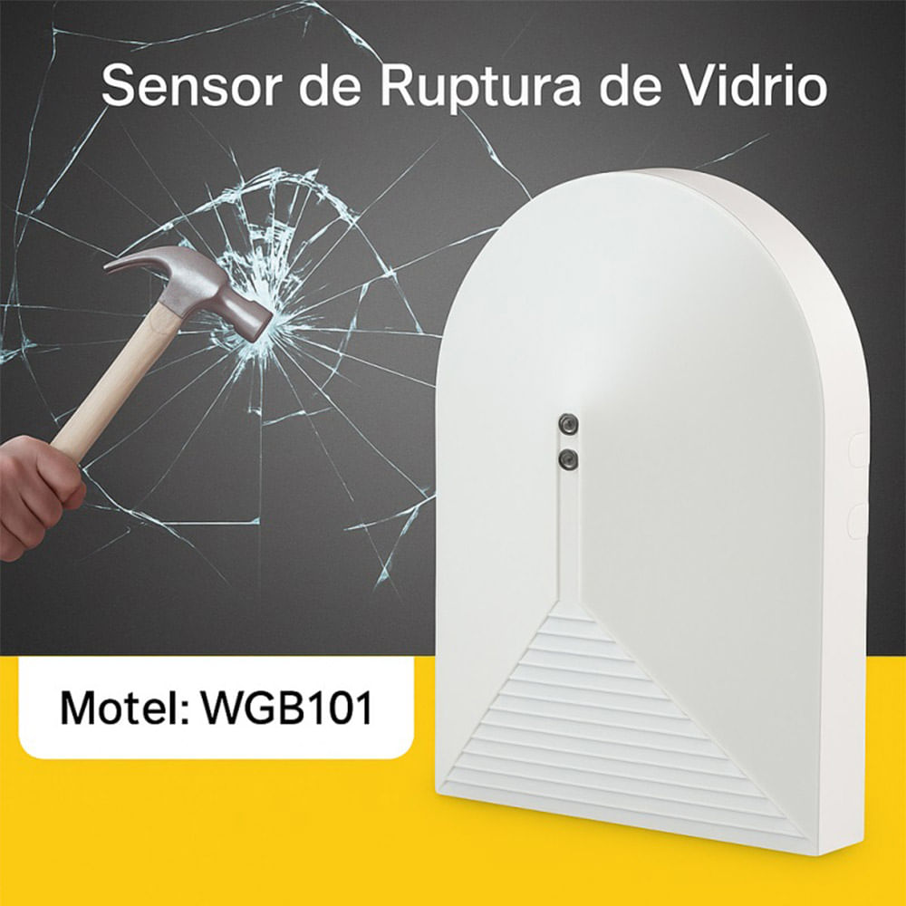 Sensor de Ruptura de Vidrio PST-WGB101 | Alarma para Puertas de Vidrio con Detección de Impactos