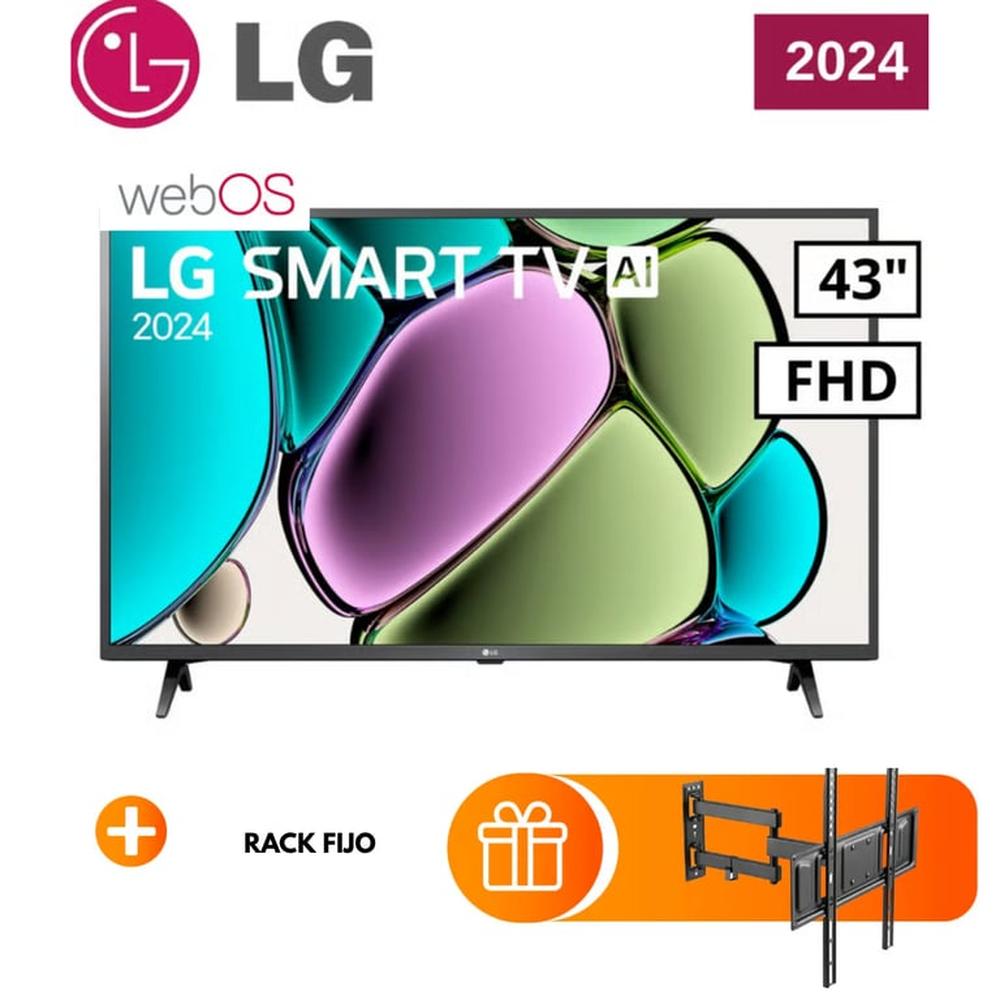 TELEVISOR  LG 43' 43LR6000PSA FHD SMART TV + RACK FIJO